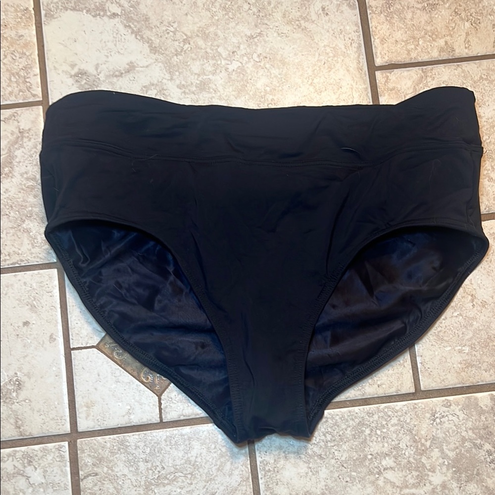 Lands' End Black Swim Bottoms Full Coverage Comfort